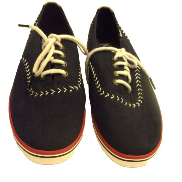 Keds Play Ball Baseball Sneakers Navy Blue Red White Sz. 7.5 Ortholite Shoes - Picture 1 of 7